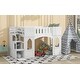 preview thumbnail 22 of 28, Twin Size Loft Bed with Storage Staircase and Window, Wood Twin Loft Bunk Bedframe w/Full-Length Guardrail, No Box Spring Needed