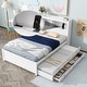 preview thumbnail 3 of 14, Full Size Platform Bed with Trundle, Storage Drawers, USB Ports, and Headboard Shelves in White