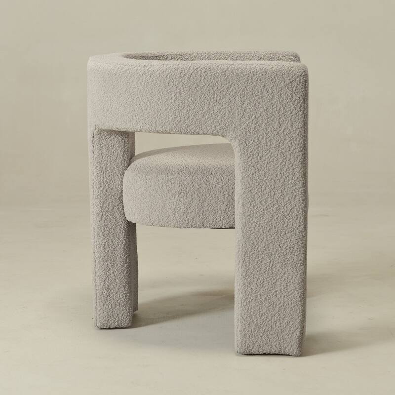 KINWELL 28" Wide Boucle Upholstered Square Armchair