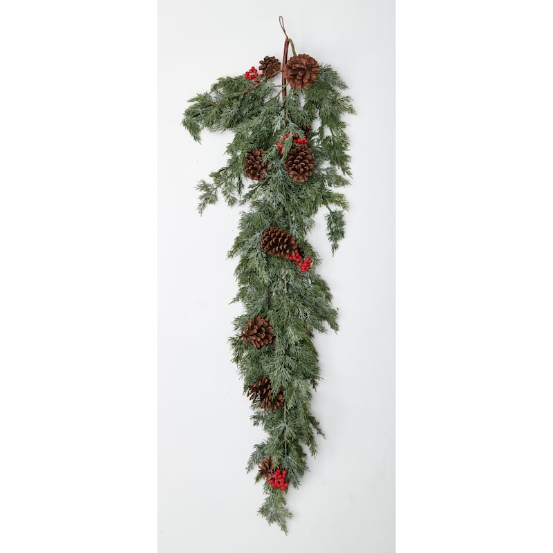 46" Cypress Pine Cone Berry Garland - Multicolor