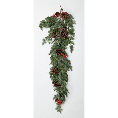 46" Cypress Pine Cone Berry Garland - Multicolor