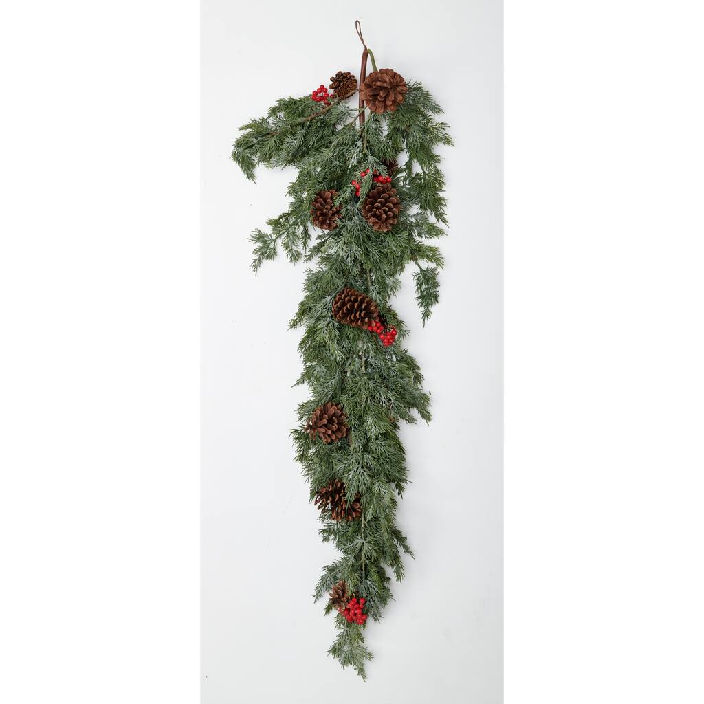 46" Cypress Pine Cone Berry Garland - Multicolor