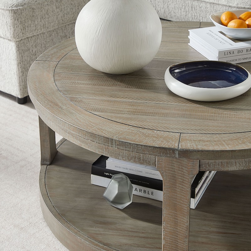 Traditional Round Circle Wooden Center Coffee Table