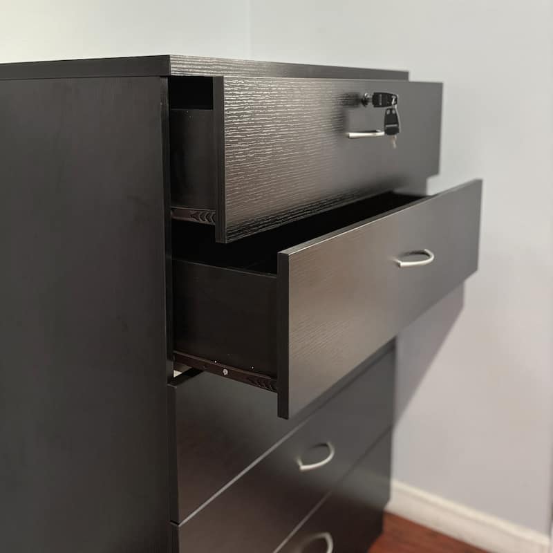 Five Drawer Chest with Metal Handles