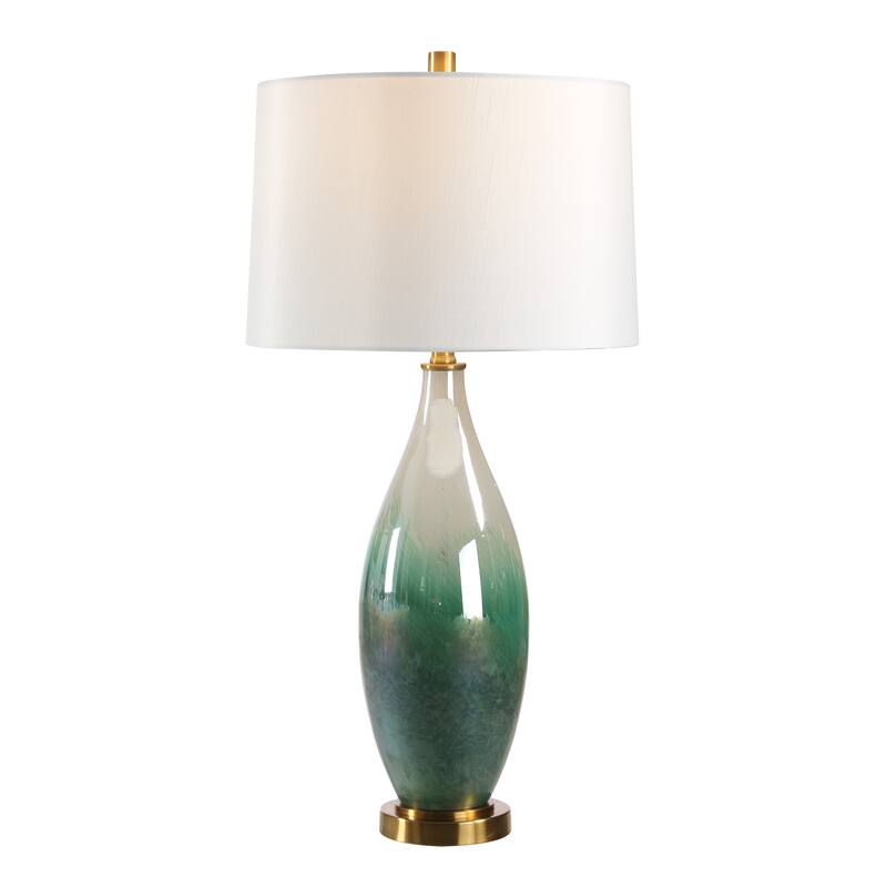 Everren Wave 27.5" Height Table Lamps, Green