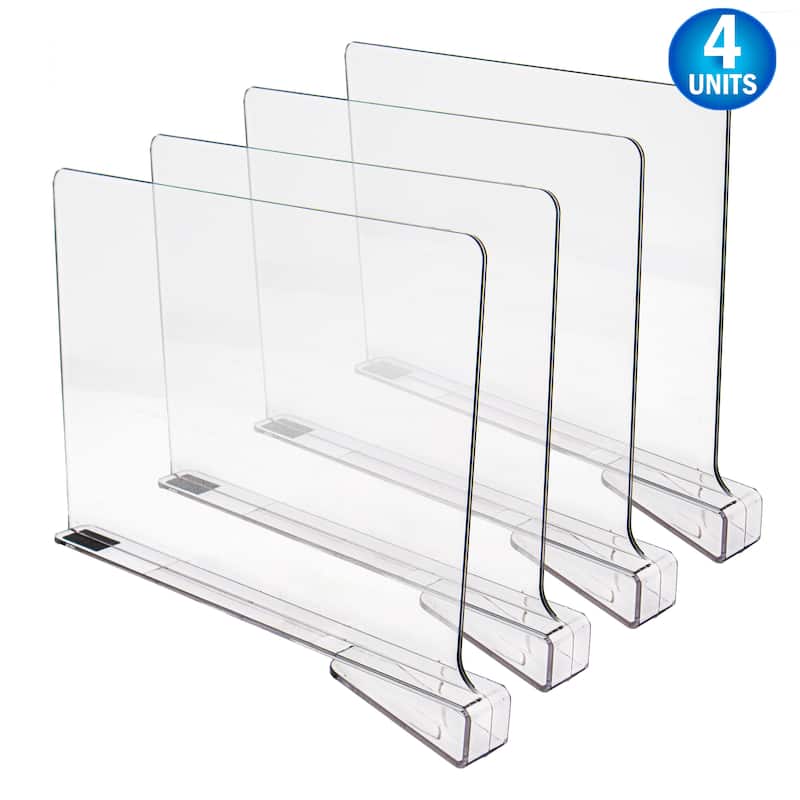 Shelf Divider Clear Acrylic Closet Organizer Storage Rack Separator For Clothes