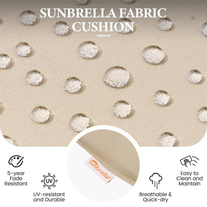 Outdoor Indoor Patio Aluminum Swivel Bar Stools Set with Sunbrella Cushions