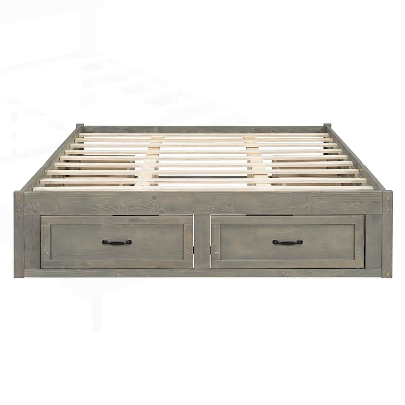 Sophisticated Platform Bed with Abundant Storage and Stylish Design
