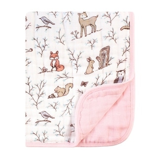 Hudson Baby Infant Boy Muslin Tranquility Quilt Blanket, Enchanted Forest, One Size - Enchanted Forest - One Size
