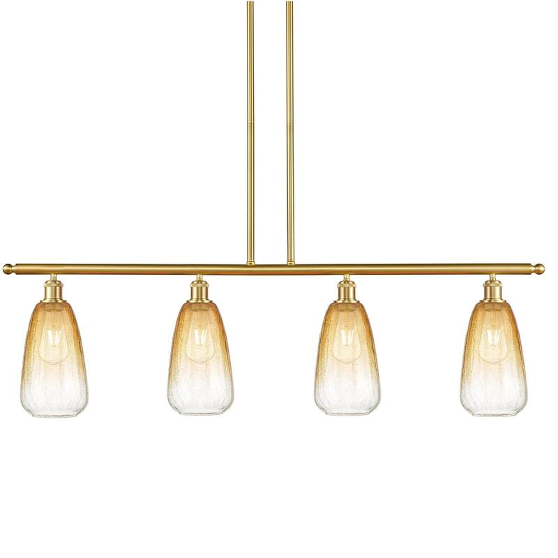 Innovations Lighting 516-4I-14-48 Brookhaven Almond Linear Brookhaven - Satin Gold / Amber