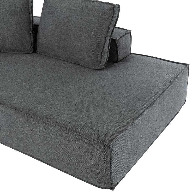 125" Stylish 4-Seater Chaise Lounge Sofa, Modern Indoor Sleeper for Cozy Living Room Relaxation