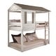 preview thumbnail 2 of 1, Solid Wood Twin/Twin Bunk Bed in Charming House Design