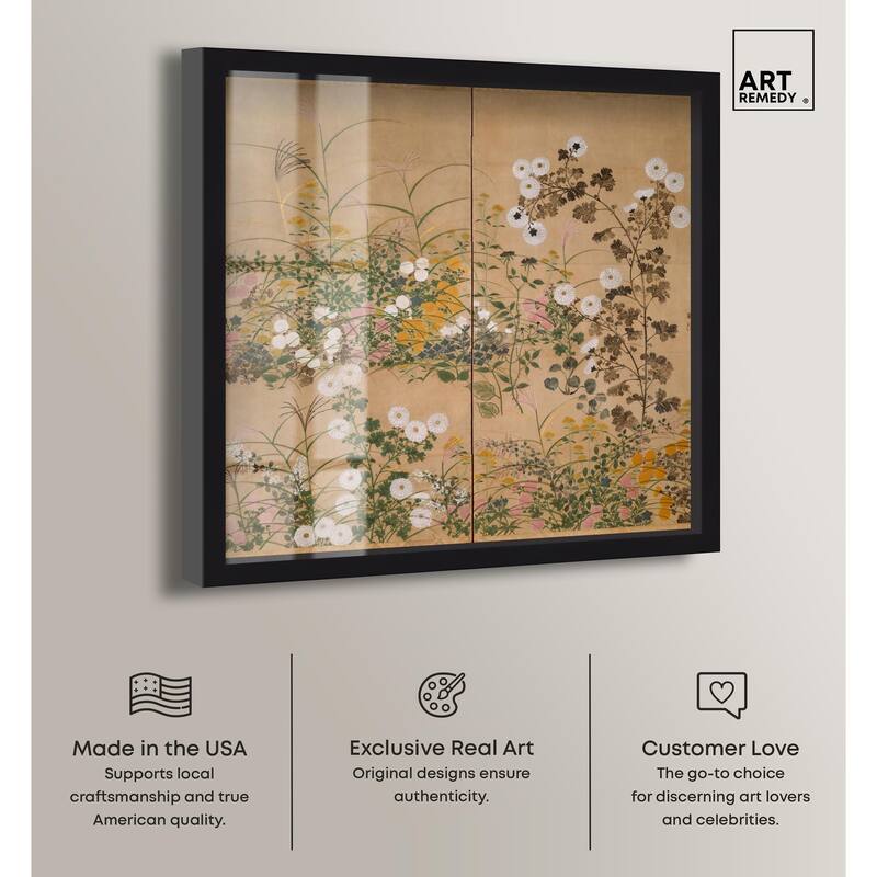 Flowering Plants in Autumn Shadowbox by Art Remedy