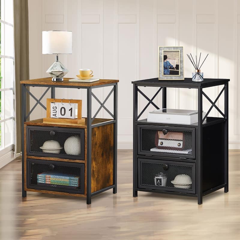 Taomika 3-Pieces Modern Bed Frame and Modern Nightstand Set