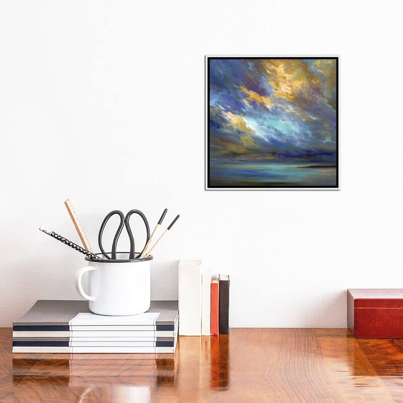 iCanvas "Coastal Clouds XXX" by Sheila Finch Framed Canvas Print