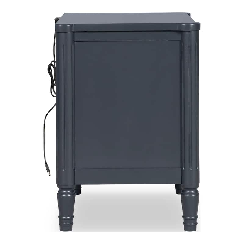 Furniture of America Arlena Modern Solid Wood Nightstand with USB Ports