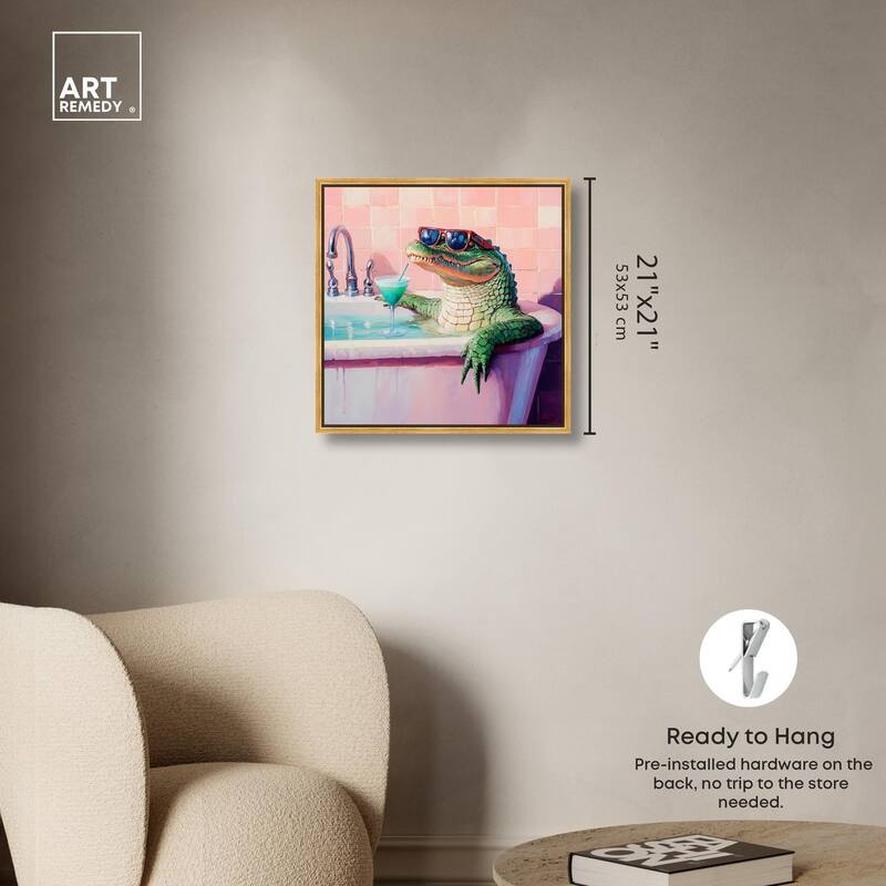 Cocktail Croc II Canvas by Art Remedy