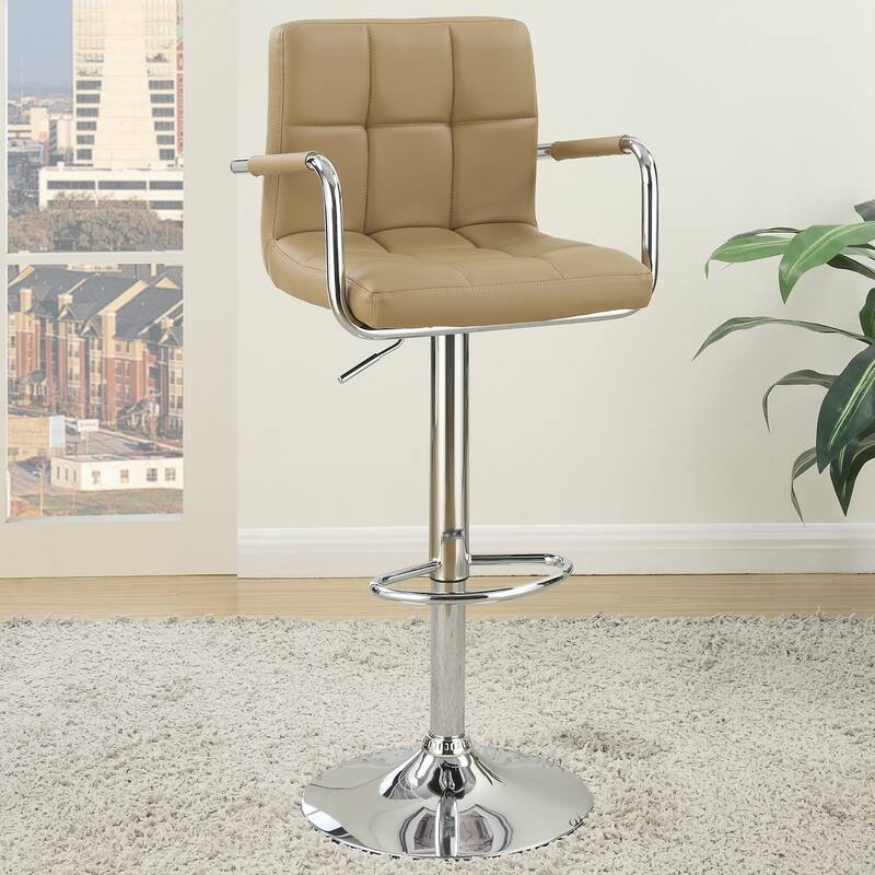 Poundex Adjustable Height and Swivel- Set of 2 Arm Barstool