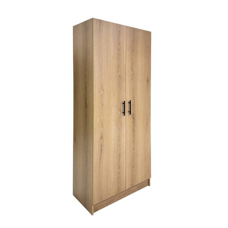 Modex Multi-Purpose Utility Storage Cabinet - W 31.5″ × D 15.7″ × H 70.9″ - Oak