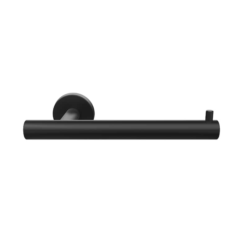 Arrondi Single Post Tissue Roll Holder in Matte Black - 7-1/4 in.