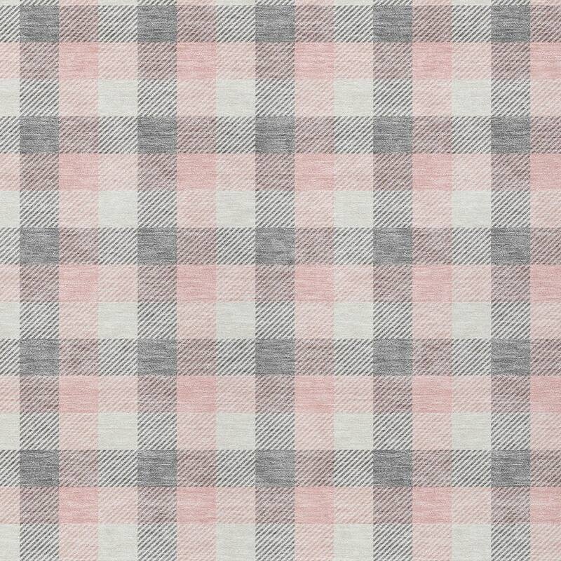 HomeRoots Plaid Transitional Rectangle Outdoor Rug