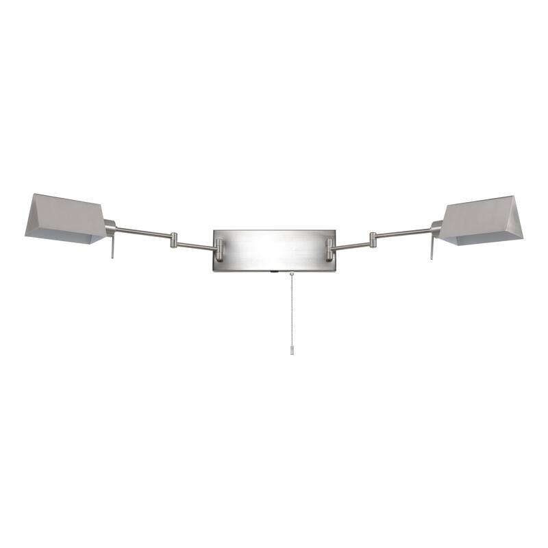 Curtis Farmhouse Swing Arm Plug-In or Hardwired Iron LED Wall Sconce with Pull-Chain with USB Charging Port, by JONATHAN Y