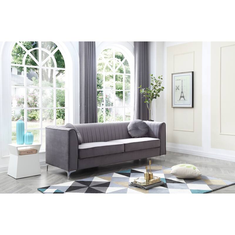 G790A-S Gray Velvet Sofa - Multi-Color