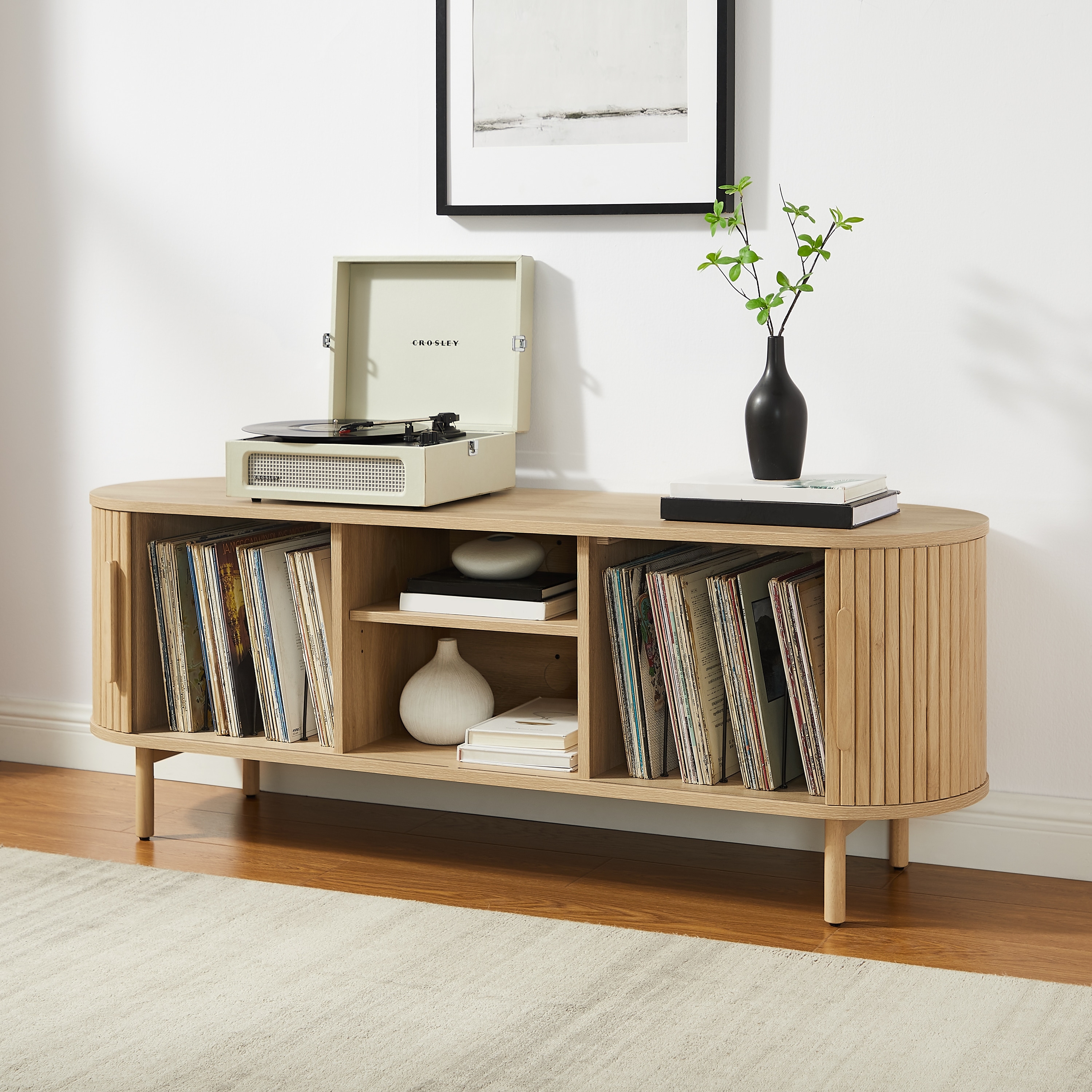 Crosley Ambrose Record Player Cabinet With Vinyl Storage - On Sale