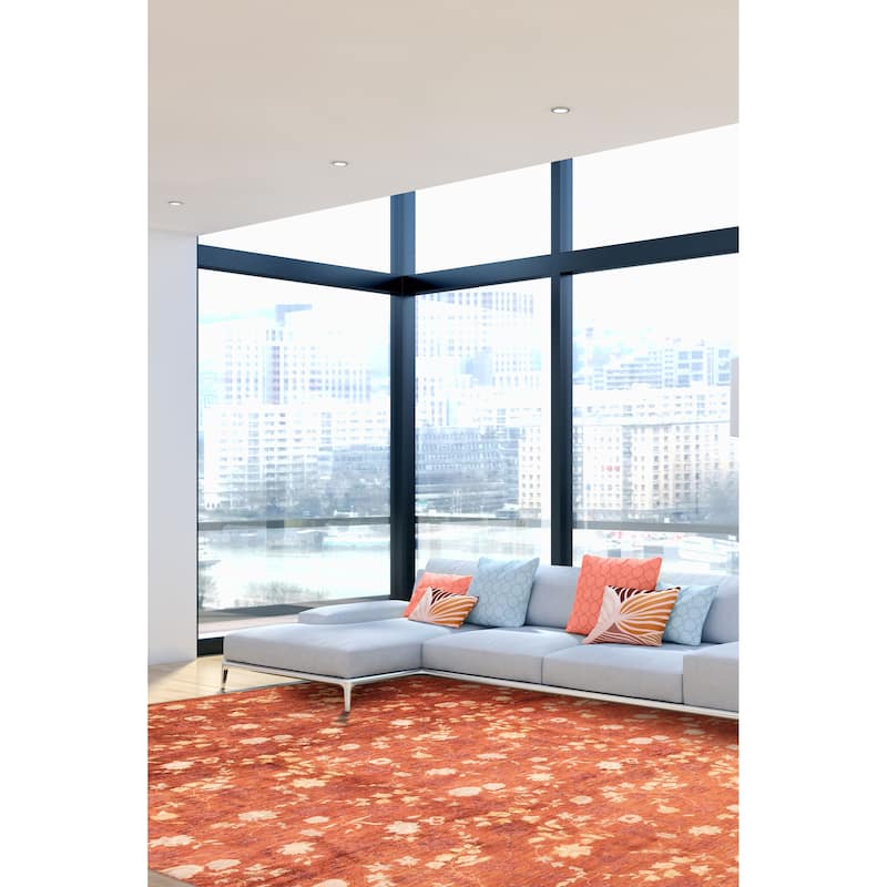 ECARPETGALLERY Hand-knotted Peshawar Ziegler Dark Copper Wool Rug - 8'10 x 11'11