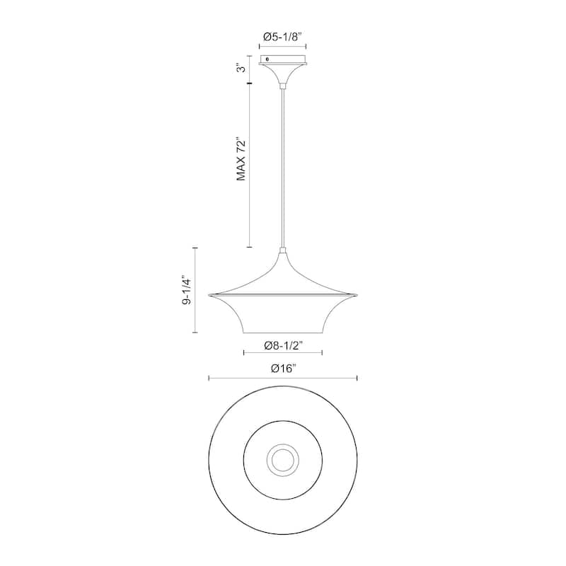 Alora Lighting PD523016 Emiko 16" Wide Pendant