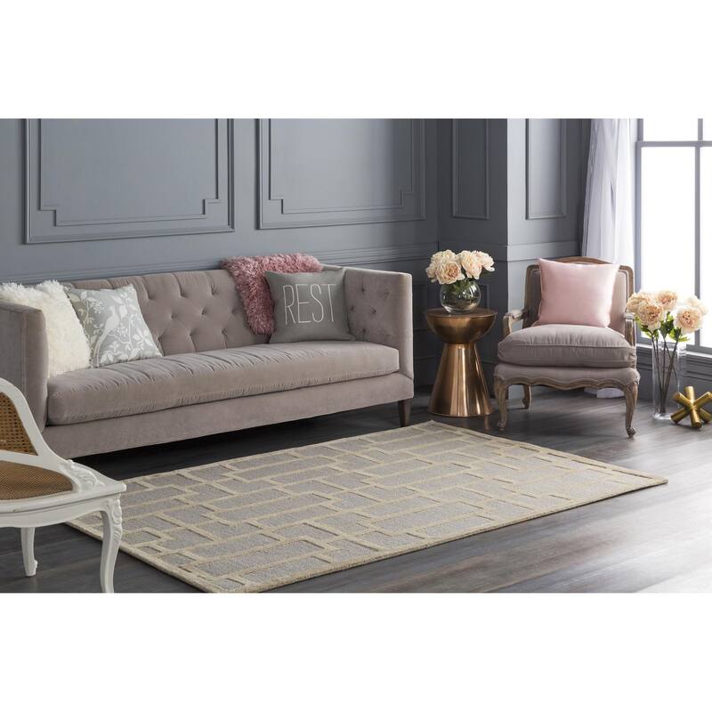 Hand-tufted Thaxted Geometric Wool & Viscose Rug