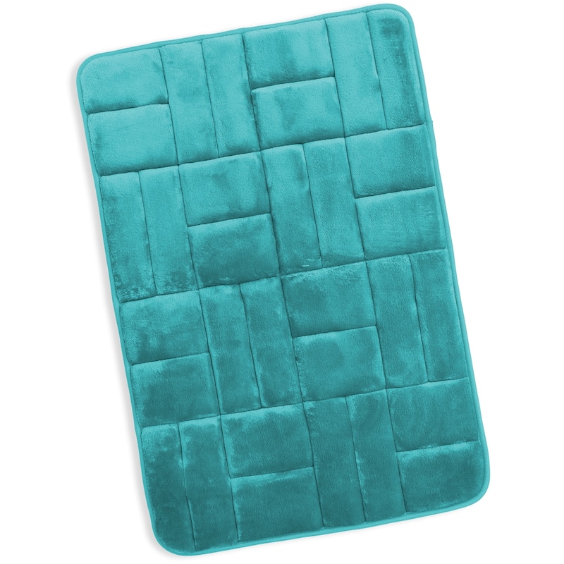 Clara Clark Ultra Soft Non Slip and Absorbent Bath Rug - Tiled Velvet Memory Foam Bath Mat