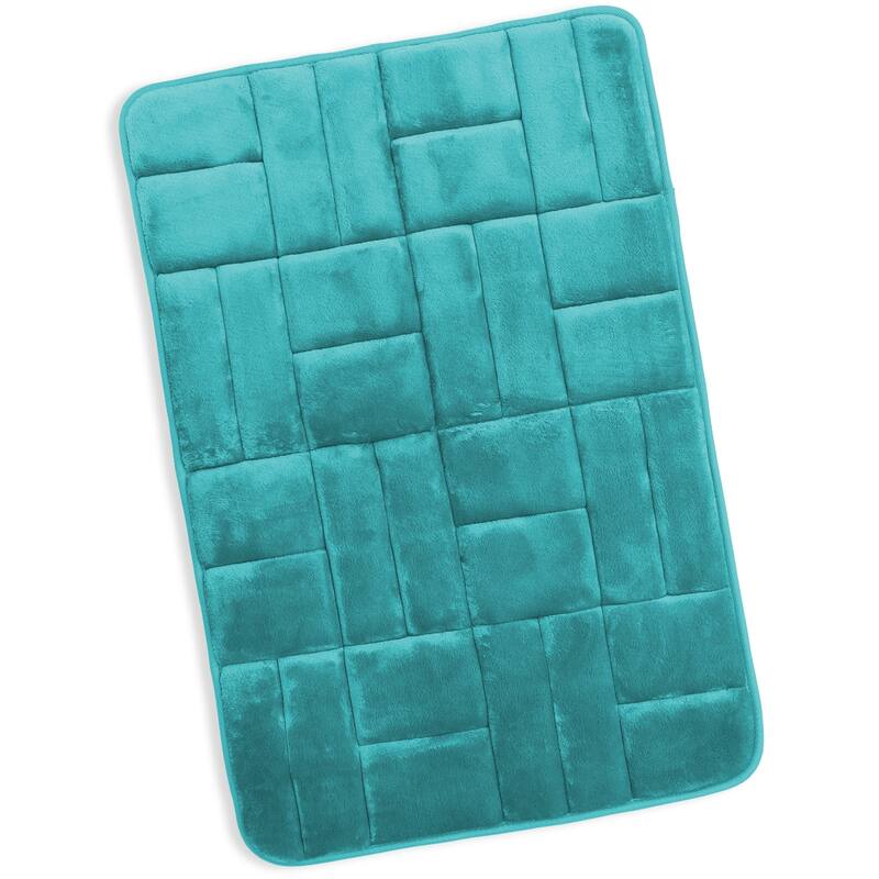 Clara Clark Ultra Soft Non Slip and Absorbent Bath Rug - Tiled Velvet Memory Foam Bath Mat