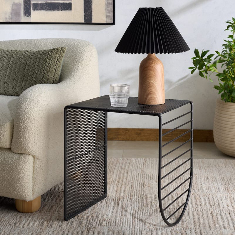 SAFAVIEH Couture Viktoria Metal Accent Table, Fully Assembled - 18"W x 16"D x 20"H - Black