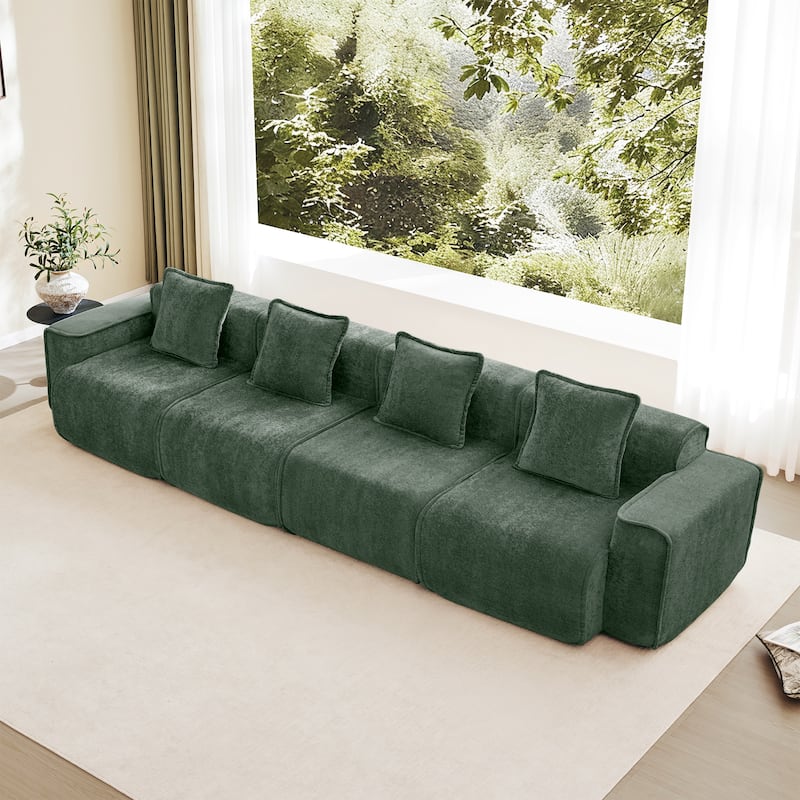 GDFStudio - Modular 4-Seater 138.58" Boneless Velvet Sofa