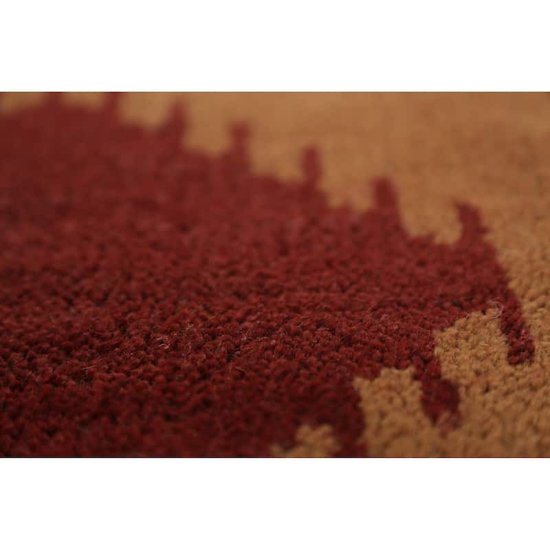 Hand Knotted Oriental 100% Wool Carpet Modern Geometric Red Moroccan Area Rug - 11' 7'' X 8' 10''