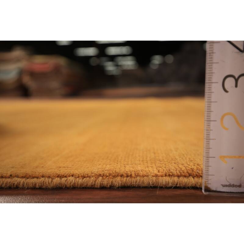 Orange & Yellow Gabbeh Modern Area Rug Hand-Knotted Wool Carpet - 6'3" x 9'4"