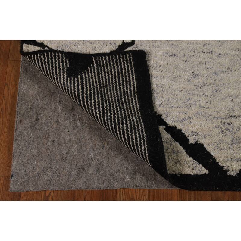 Hand Knotted Oriental 100% Wool Carpet Modern All-Over Beige & Ivories Moroccan Area Rug - 8' 0'' X 5' 2''