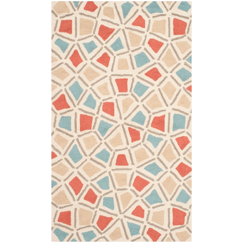 SAFAVIEH Handmade Newport Taliyah Modern Cotton Rug - 2'6" x 4'3" - Red/Blue