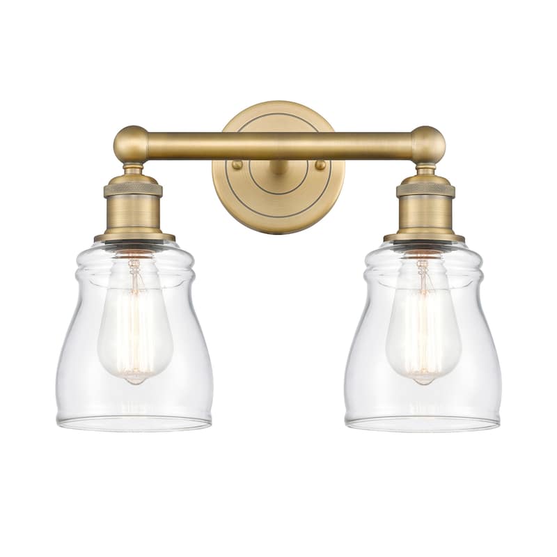 Innovations Lighting 616-2W-12-14 Ellery Vanity Ellery 2 Light 14" - Brushed Brass / Clear
