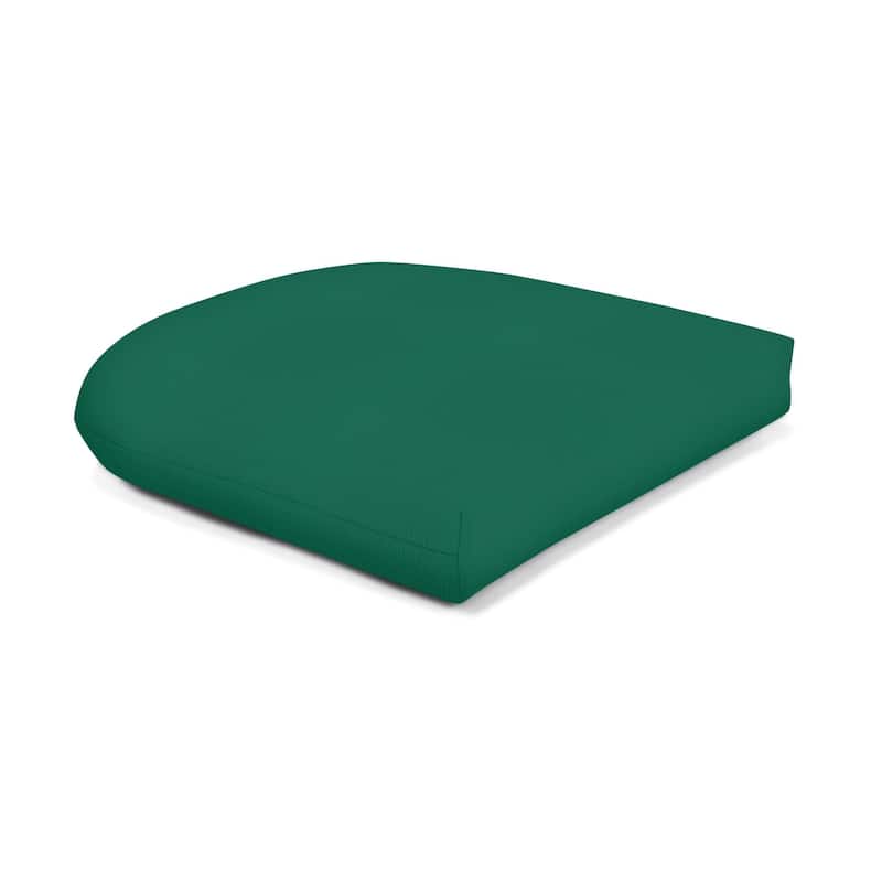Sunbrella Solid Fabric 1-Piece Indoor/Outdoor Wicker Seat Pad, 18"W x 18"L