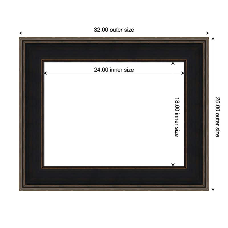 Amanti Art Mezzanine Antique Silver Framed Dry Erase Magnetic Board - 32 x 26 in - Mezzanine Espresso