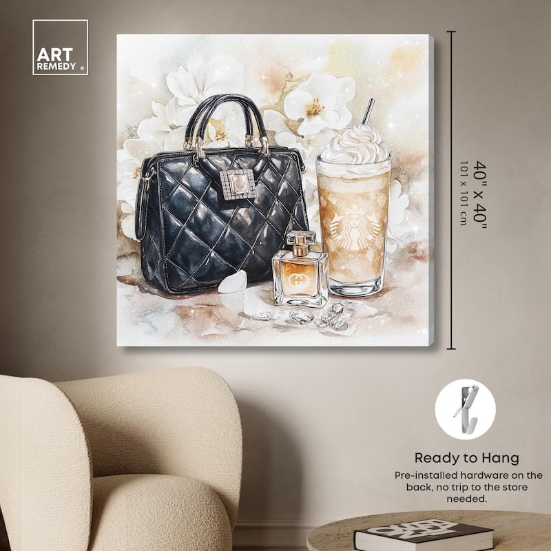 Trinkets and White Floral Canvas by Art Remedy, Gallery Wrapped