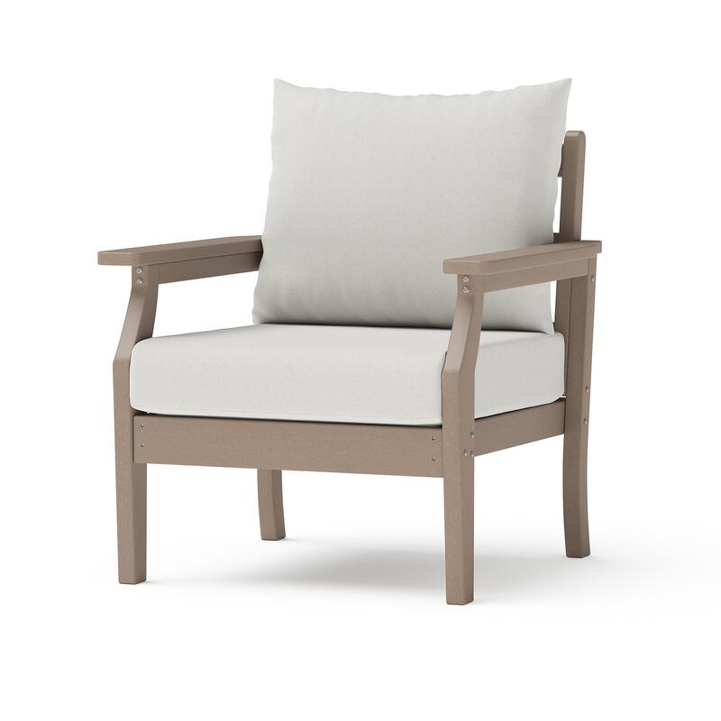 Kamas Outdoor Patio Club Chair - Tan Frame