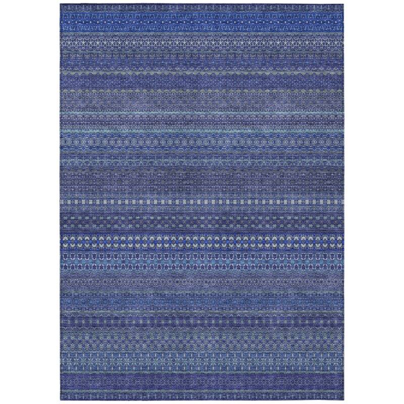 Rana Stripe Weather Resistant Blended Style Runner Outdoor Rug