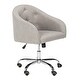 preview thumbnail 6 of 7, SAFAVIEH Amy Tufted Linen Chrome Leg Swivel Adjustable Office Chair - 24" x 22" x 31.9"