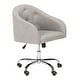 preview thumbnail 3 of 4, SAFAVIEH Amy Tufted Linen Chrome Leg Swivel Adjustable Office Chair - 24" x 22" x 31.9"