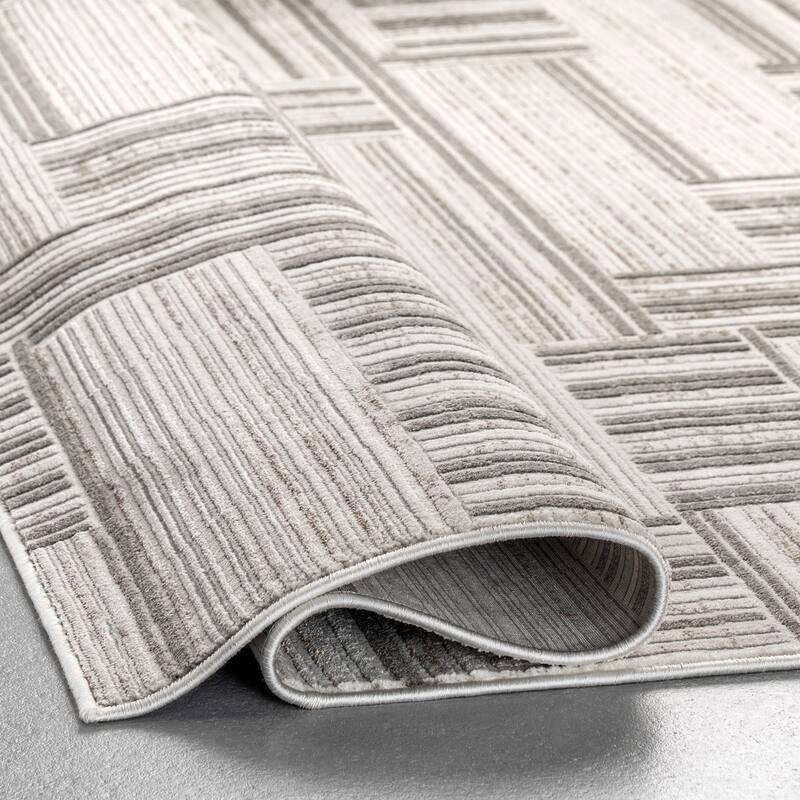 Nuloom Violet Modern Abstract Linework Area Rug