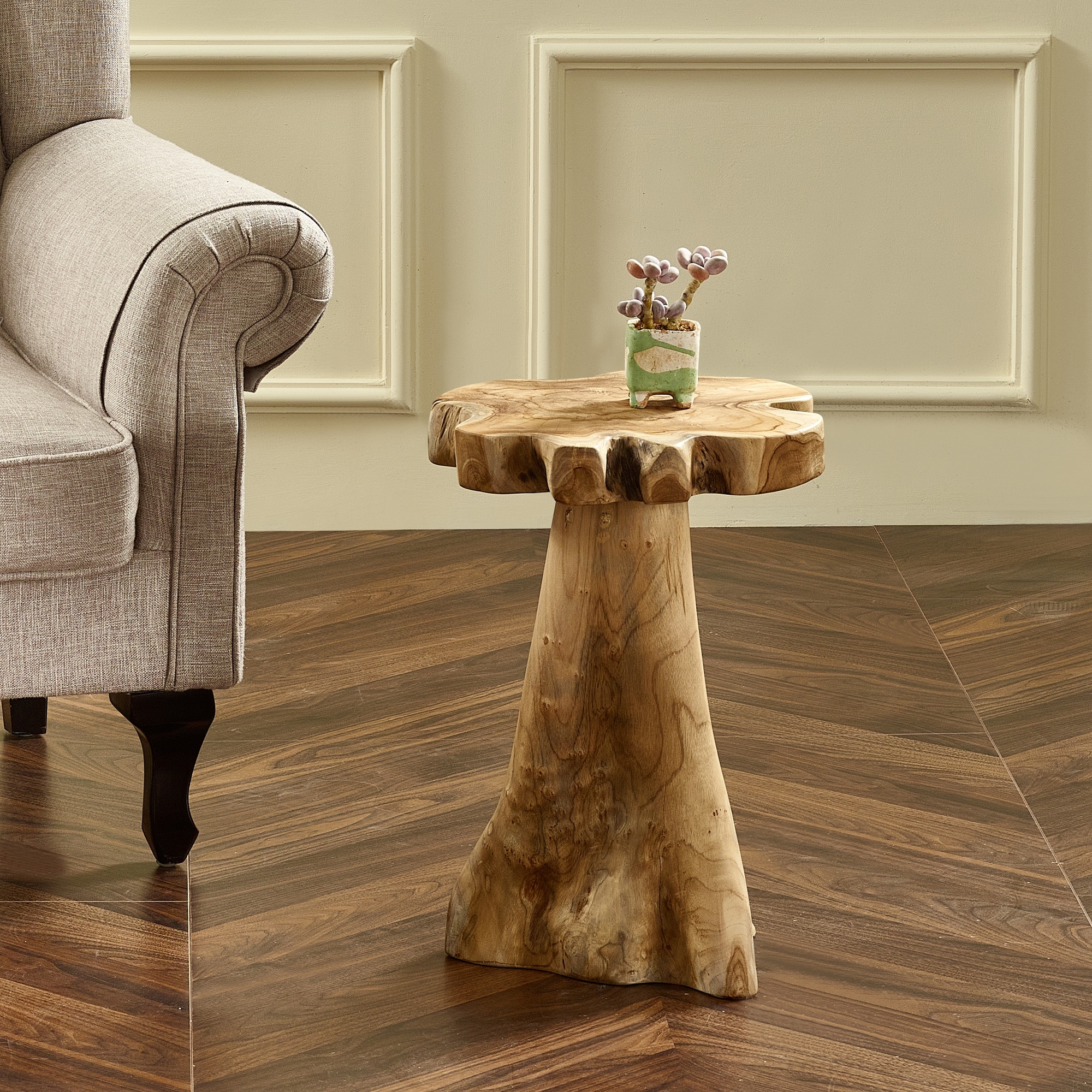 Greenage teak plant stand side table