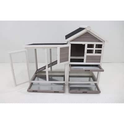 Outdoor or Indoor Bunny Cage on Wheels with Deep Pull Out Tray